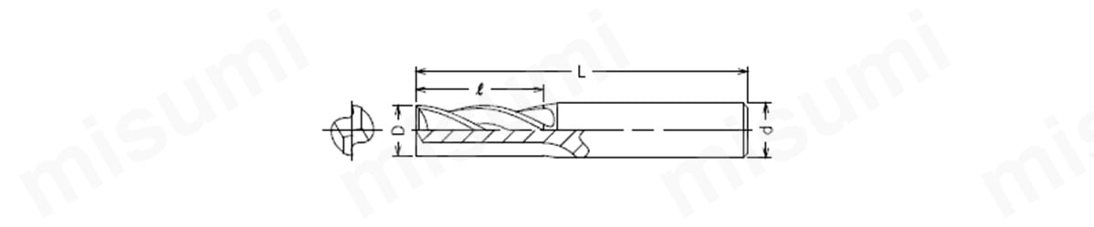ロングシャンクエンドミル2枚刃 | フクダ精工 | MISUMI(ミスミ)