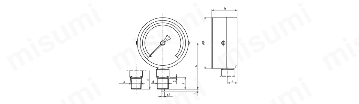 G411-261-2MP | ステンレス圧力計（A枠立型・φ100） | 右下精器製造