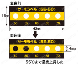 “サーモラベル（R）5E5点表示／4E4点表示”（不可逆性）【20個入り】 外形図02