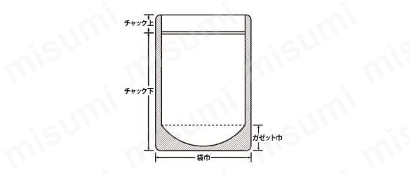 ラミジップ スタンドタイプ アルミ寸法図。