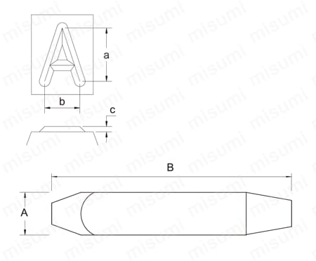 手打ちバラ刻印数字 外形図