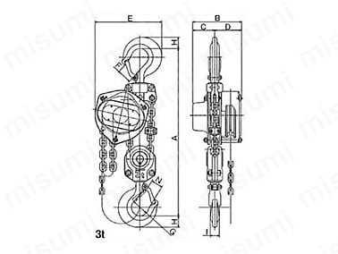 C21-01525 | 小型軽量チェンブロック C-21型 | 象印 | ミスミ | 366-8053