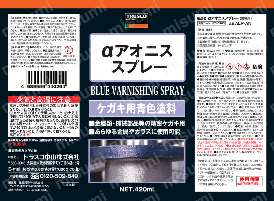 αアオニススプレー 取扱説明書