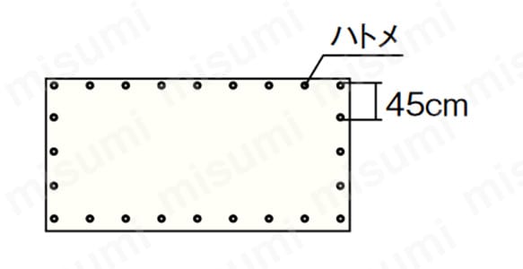 ハトメピッチ図