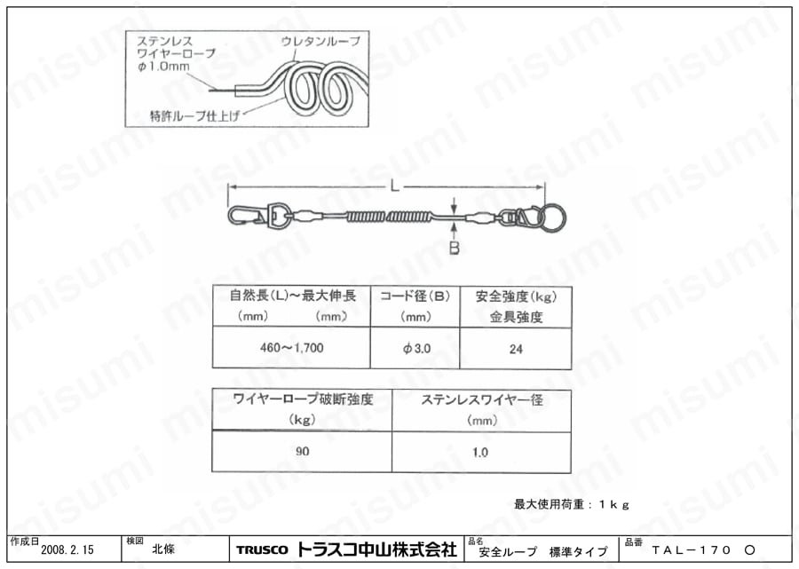 安全ループ(標準タイプ) 図面
