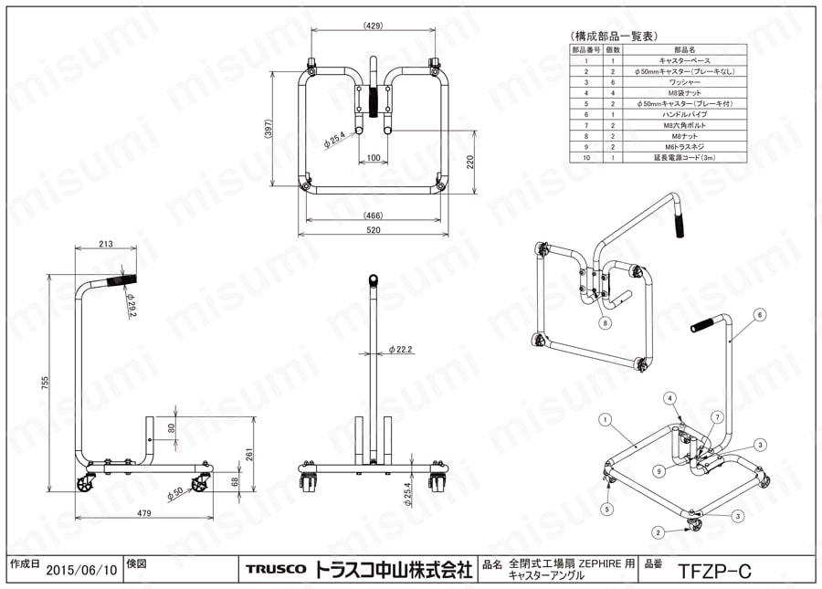 TFZP-S | 全閉式工場扇 ゼフィール用オプション | トラスコ中山