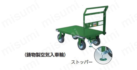 鋼鉄製運搬車 （固定ハンドルタイプ・空気入タイヤ仕様） | トラスコ
