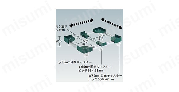 FCD6-3060 | 伸縮式コンテナ台車 （スチール6輪タイプ） | トラスコ