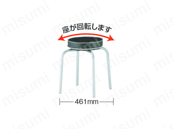 ＴＲＵＳＣＯ ３００Φ回転作業椅子 Φ３００ＸＨ４５０ [TYZ25545H]-