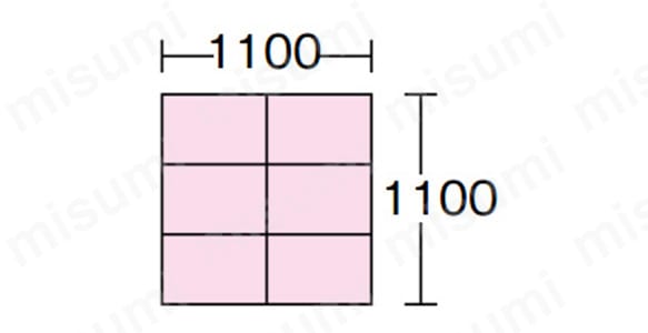 1,100角パレット 1段に6個