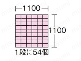 1,100角パレット（1段に54個）