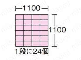 1,100角パレット（1段に24個）