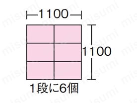 1,100角パレット（1段に6個）