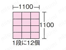 1,100角パレット（1段に12個）