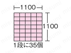 1100角パレット（1段に35個）