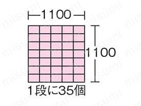 1100角パレット（1段に35個）