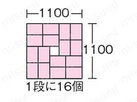 1100角パレット（1段に16個）