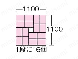 1100角パレット（1段に16個）