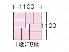 1100角パレット（1段に8個）