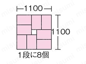 1100角パレット（1段に8個）