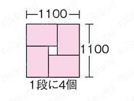 1100角パレット（1段に4個）