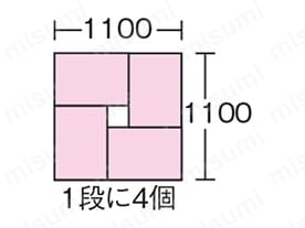 1100角パレット（1段に4個）