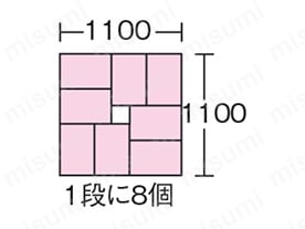 1100角パレット（1段に8個）