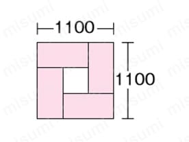 1100角パレット1段に4個