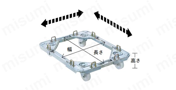 伸縮式コンテナ台車 ルートボーイ201型 | ルート工業 | MISUMI(ミスミ)