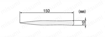 ステンレスピンセット  外形図 PT-10