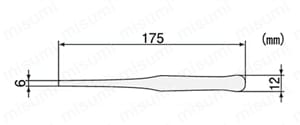 ステンレスピンセット  外形図 PT-14