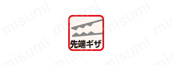 先端内側ギザ付き 先端の内側にギザを付けているので、滑りにくくなっている。