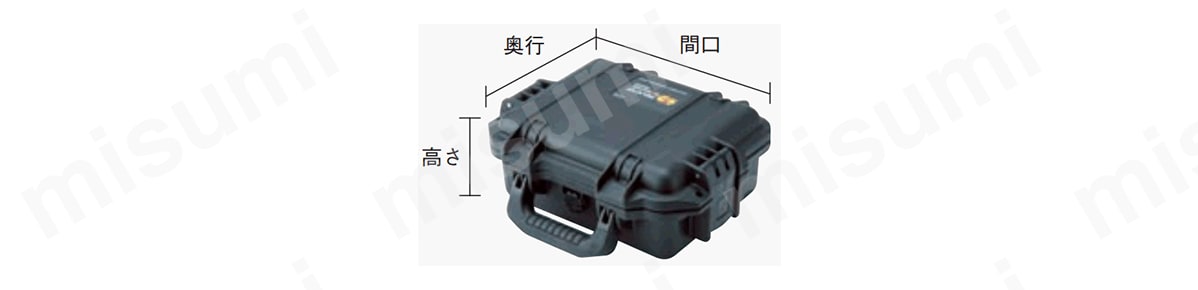 ストームケースの寸法図（型番：IM2050BK参照）