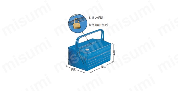 トラスコ中山/TRUSCO 2段式工具箱 600×220×305 ブルー GL600B(1213563