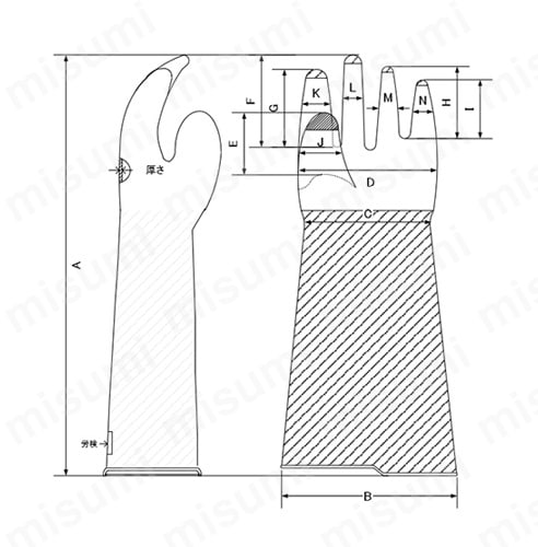 510-L | 高圧ゴム手袋（厚生労働省検定合格、JIS規格品） | 渡部工業