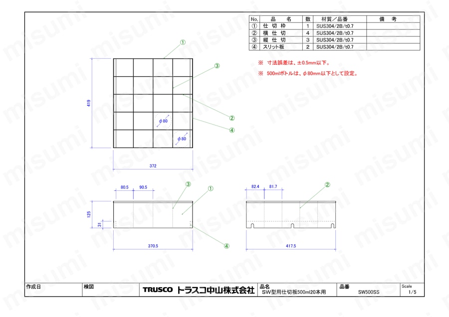 てなグッズや SW型用仕切板 耐震薬品庫 | MISUMI(ミスミ) | トラスコ中山 タイムセール