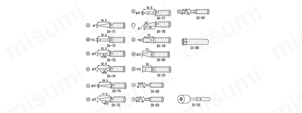 SK-70・80・90シリーズ用交換部品