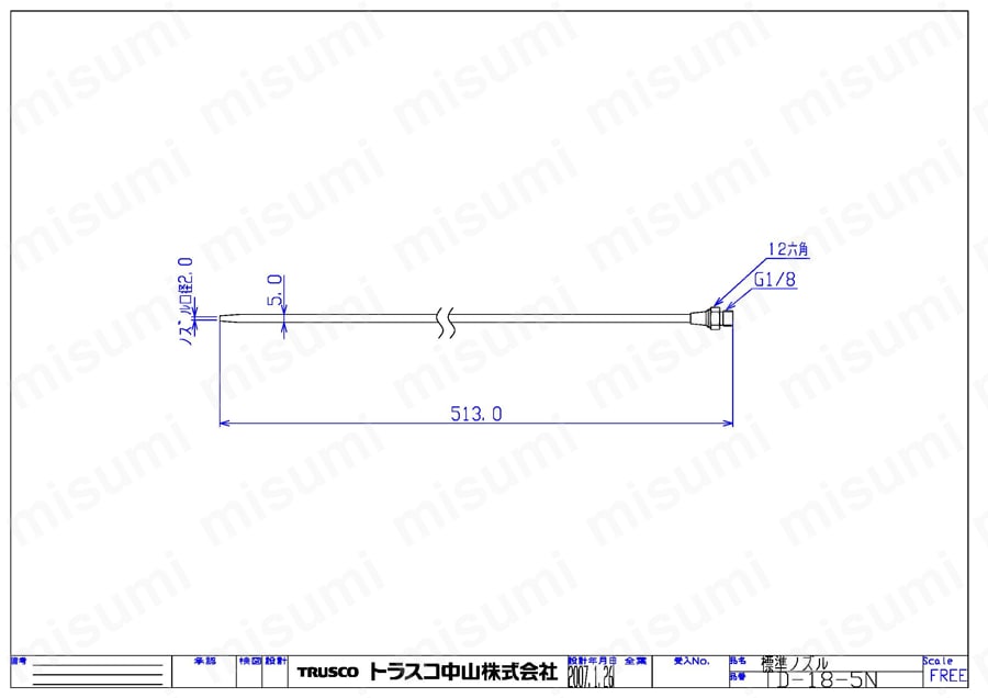 TD-18-1N | エアダスター 標準ノズル | トラスコ中山 | ミスミ TD-18-1N | エアダスター 標準ノズル | トラスコ中山 | ミスミ