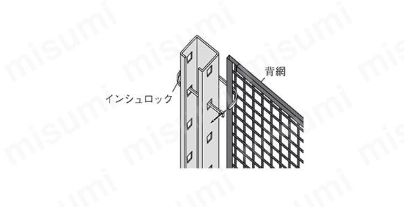 中量ボルトレス棚用背網（樹脂製） 取付方法