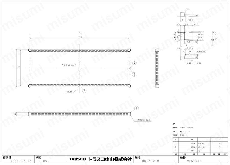 メッシュラック用木製棚板 | トラスコ中山 | MISUMI(ミスミ)