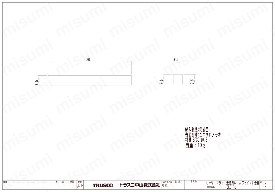 ライン作業台用回転キャリープラット ベアリング型 CLD-RJ図面