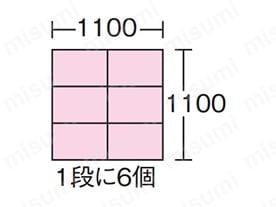 1,100角パレット（1段に6個）