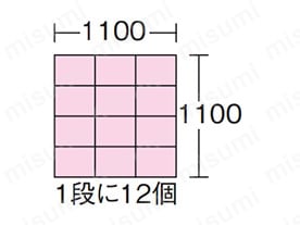 1,100角パレット（1段に12個）