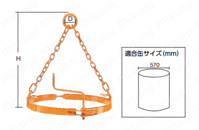 ドラム缶用吊りクランプ 300S | 日本クランプ | MISUMI(ミスミ)