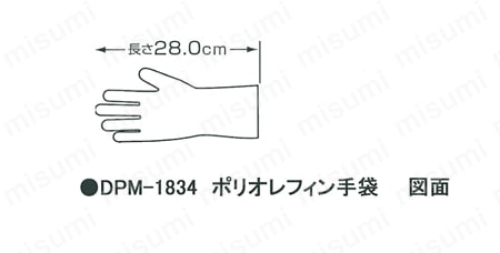 使い捨て手袋(ポリオレフィン製・20枚入) 図面