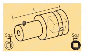 タップ用ソケット（差込角12.7mm） 外形図