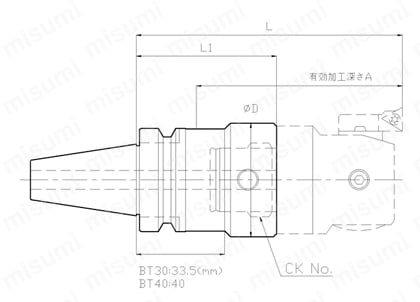 BT50-CK7-360 | CKボーリングシステム BTシャンクホルダ | 大昭和精機 