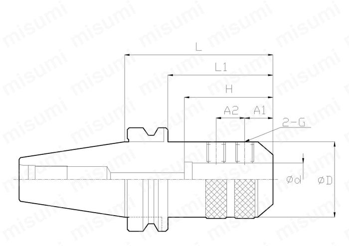 BT40-TSL25-90 | サイドロックドリルホルダBBT/BTシャンク 型式 | 大