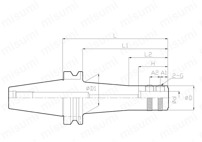 BT40-TSL25-90 | サイドロックドリルホルダBBT/BTシャンク 型式 | 大