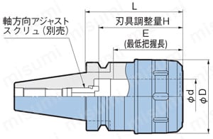 ニューハイパワーミーリングチャック（BBTシャンク・標準タイプ） 外形図